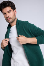 Gilet Con Zip E Collo Alto Zamil - Verde Bottiglia