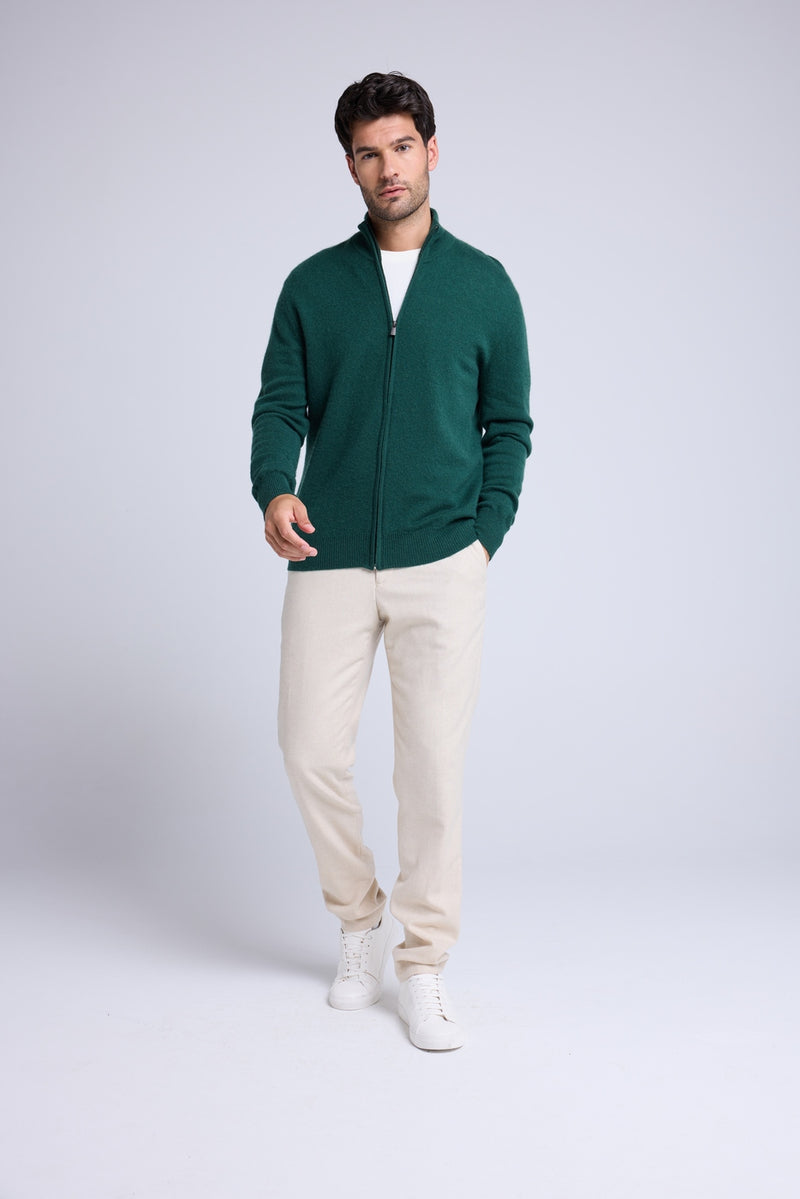 Gilet Zippe Col Montant Zamil - Vert Bouteille