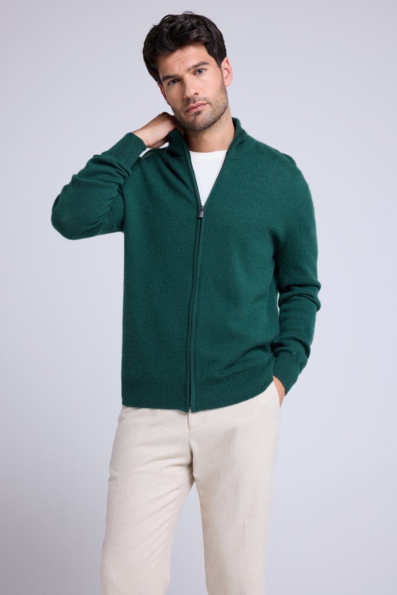 Gilet Zippe Col Montant Zamil - Vert Bouteille