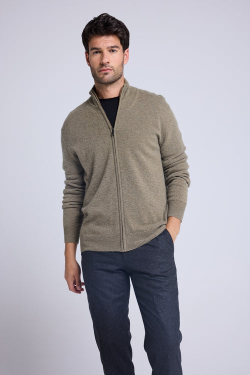 Gilet Zippe Col Montant Zamil - Vert Khaki