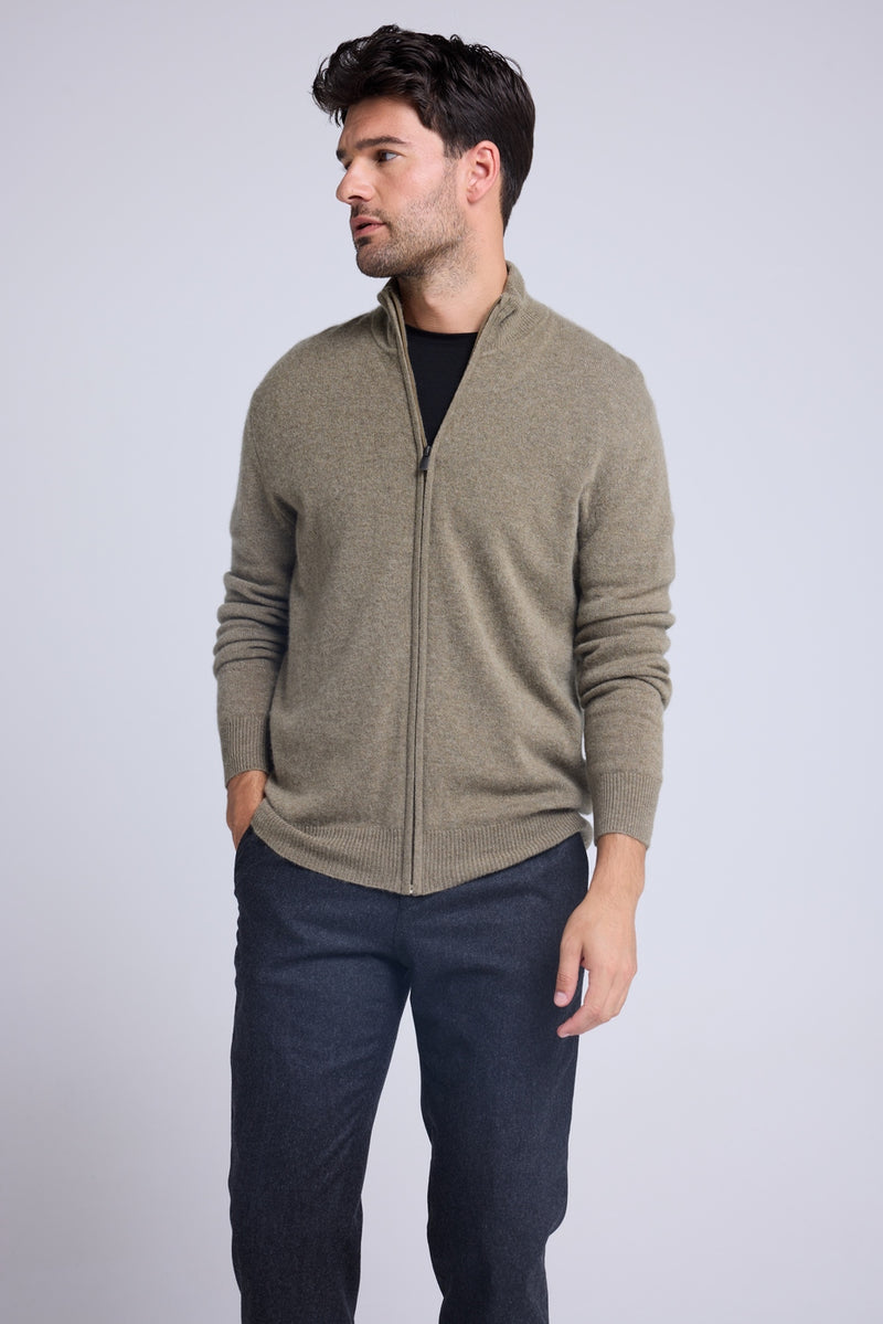 Gilet Zippe Col Montant Zamil - Vert Khaki