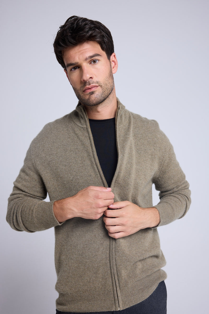 Gilet Zippe Col Montant Zamil - Vert Khaki