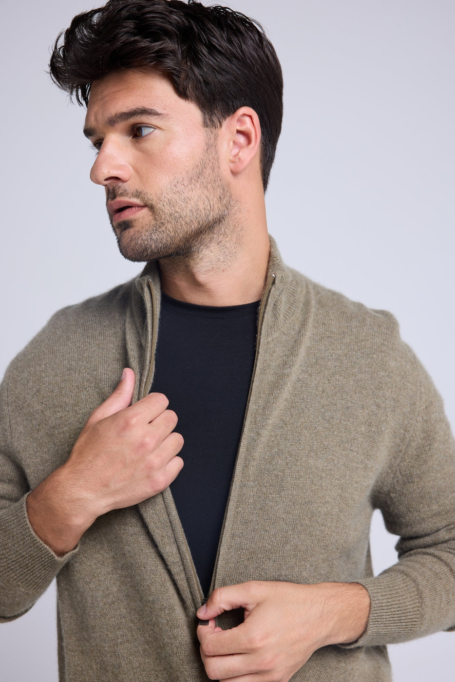 Gilet Zippe Col Montant Zamil - Vert Khaki - Homme