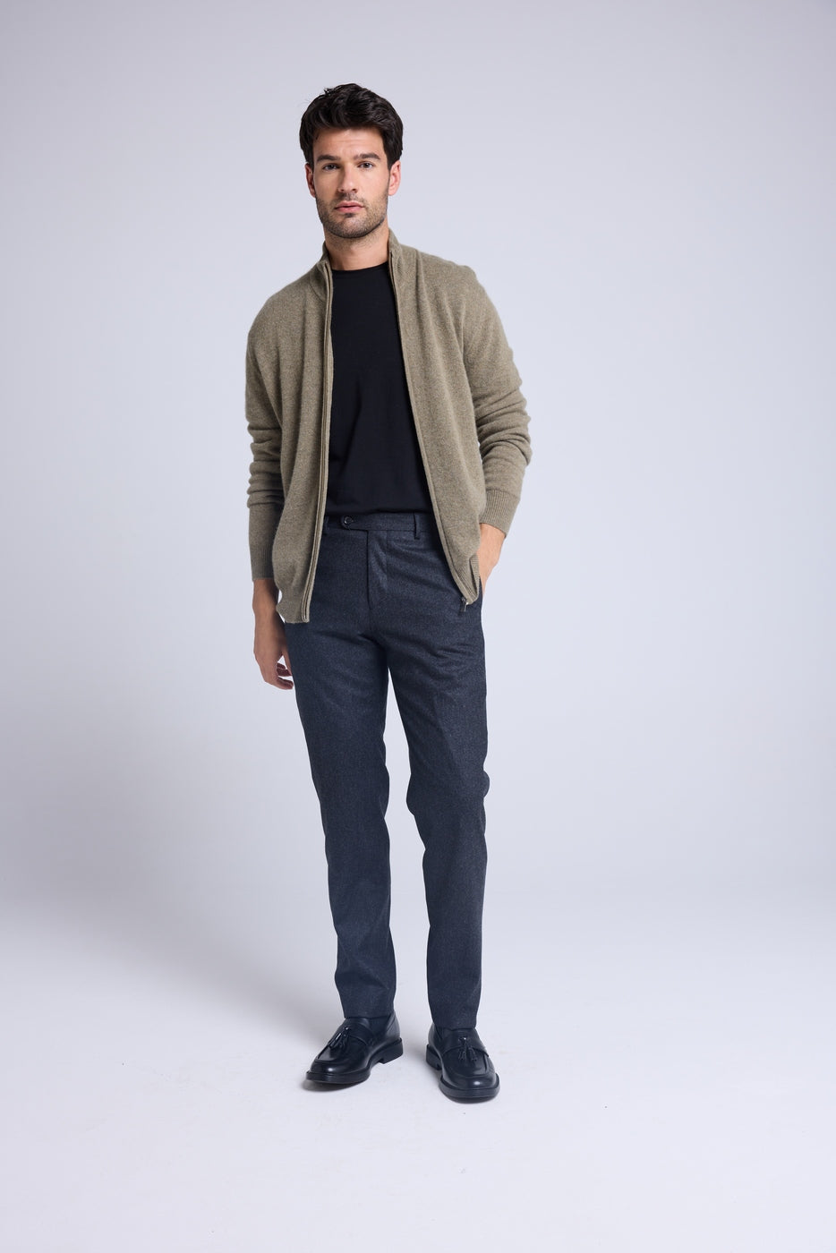 Gilet Zippe Col Montant Zamil - Vert Khaki - Homme