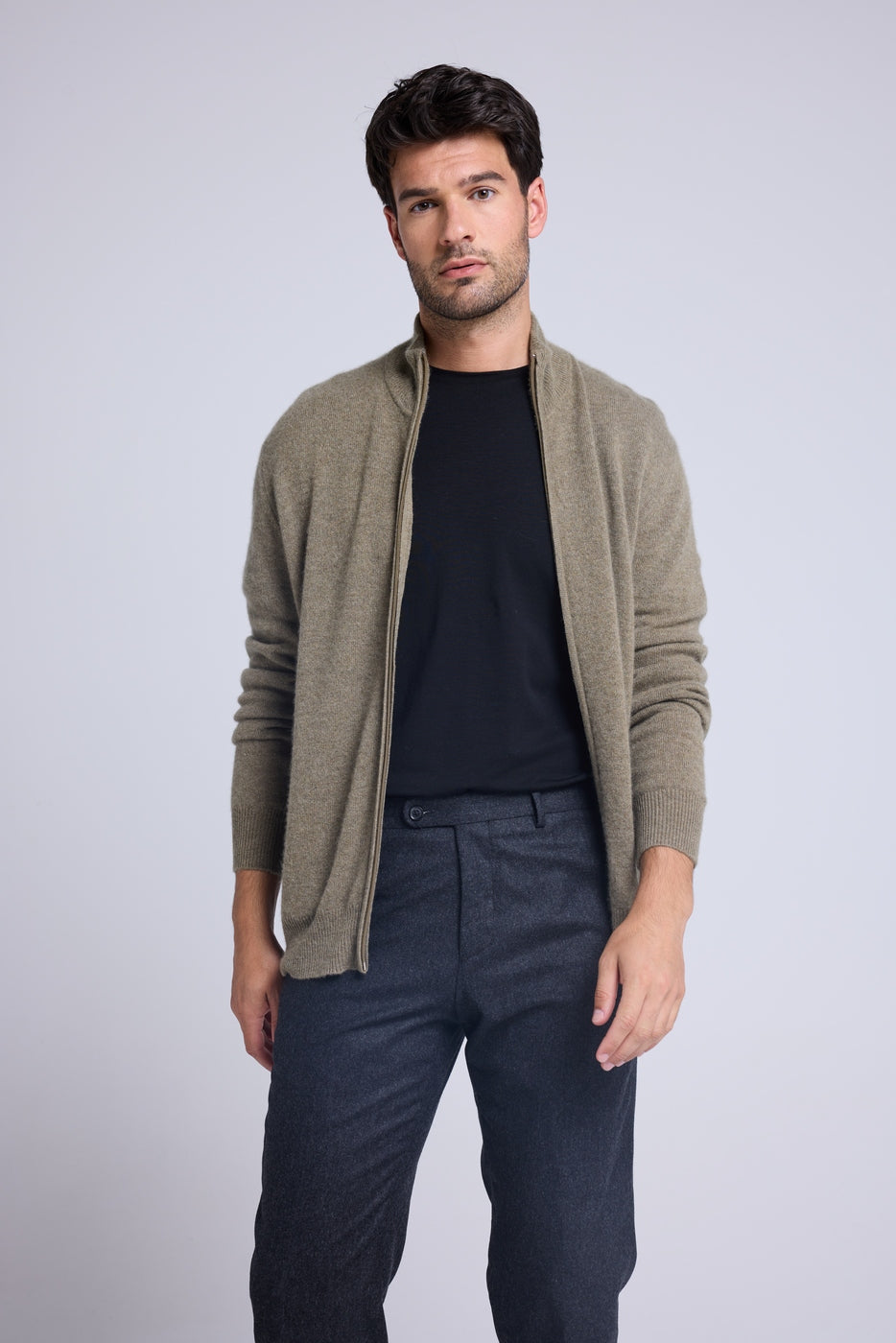 Gilet Zippe Col Montant Zamil - Vert Khaki - Homme
