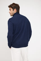 Gilet con Zip Collo Alto Zamil - Blu Marino