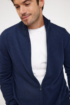 Gilet con Zip Collo Alto Zamil - Blu Marino