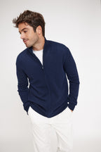 Gilet con Zip Collo Alto Zamil - Blu Marino