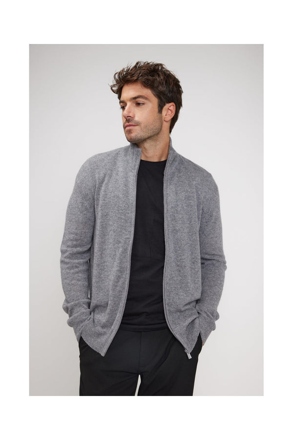 Gilet Zippe Col Montant Zamil - Gris Fonce - Homme