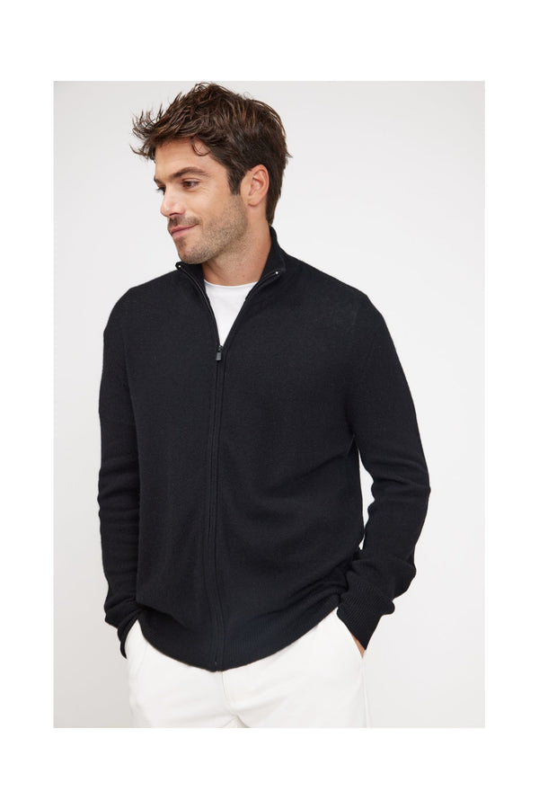 Gilet Zippe Col Montant Zamil - Noir - Homme