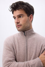Gilet Zippe Col Montant H Zamil - Taupe - Homme