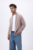 Gilet Zippe Col Montant H Zamil - Taupe - Homme