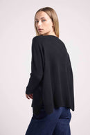 Pull Poncho Zancha - Noir - 100% Cachemire Oeko-Tex - Femme