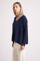 Pull Poncho Zancha - Bleu Marine - 100% Cachemire Oeko-Tex - Femme