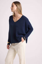 Maglione Poncho Scollo a V Zancha - Blu Navy
