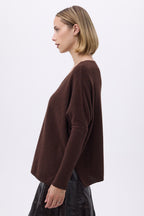 Pull Col V Poncho F Zancha - Marron - Femme