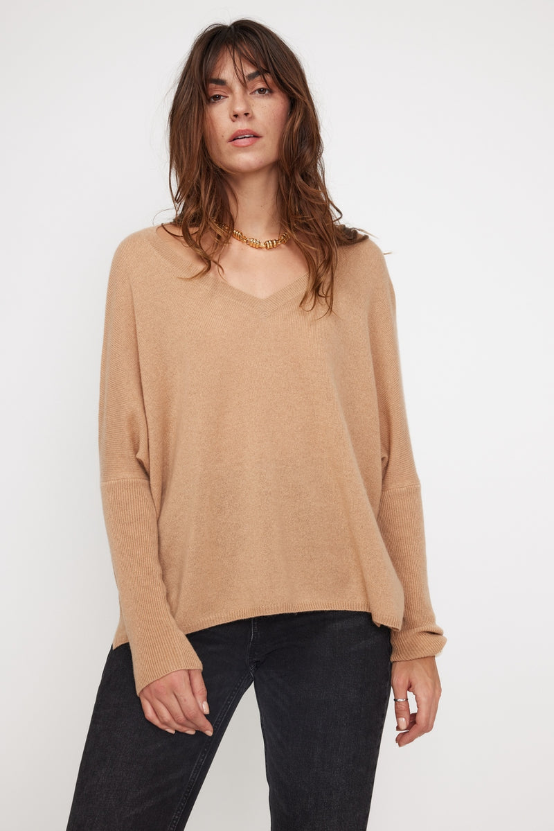 Zancha Poncho Sweater - Beige - 100% Cachemira Oeko-Tex - Mujer