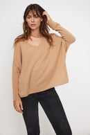 Zancha Poncho Sweater - Beige - 100% Cachemira Oeko-Tex - Mujer