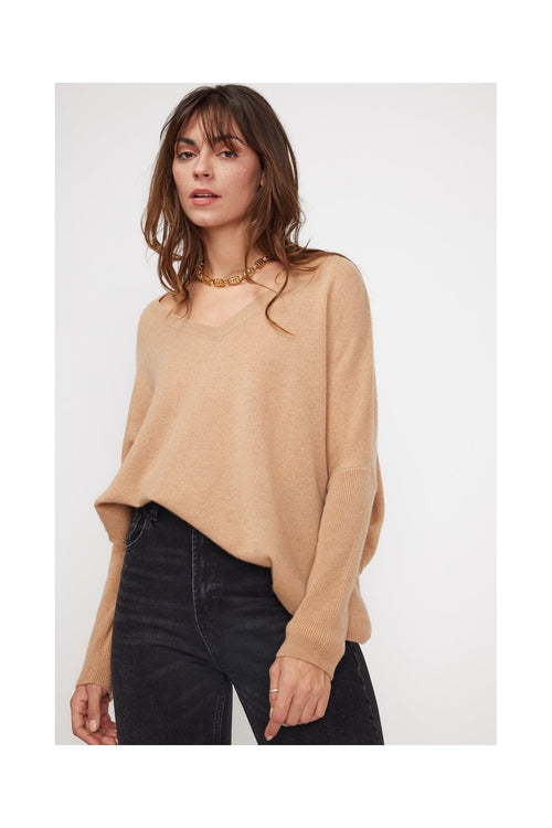 Zancha Poncho Sweater - Beige - 100% Cachemira Oeko-Tex - Mujer