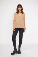 Zancha Poncho Sweater - Beige - 100% Cachemira Oeko-Tex - Mujer