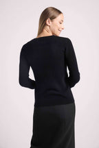 Pull Col Rond Love Heritage Zaphira - Noir Doré - Femme