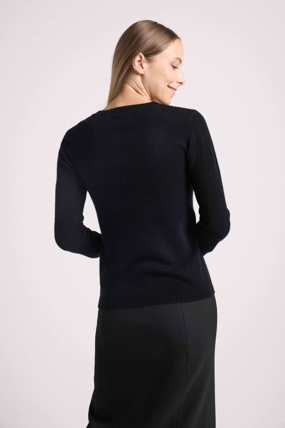 Pull Col Rond Love Heritage Zaphira - Noir Doré - Femme