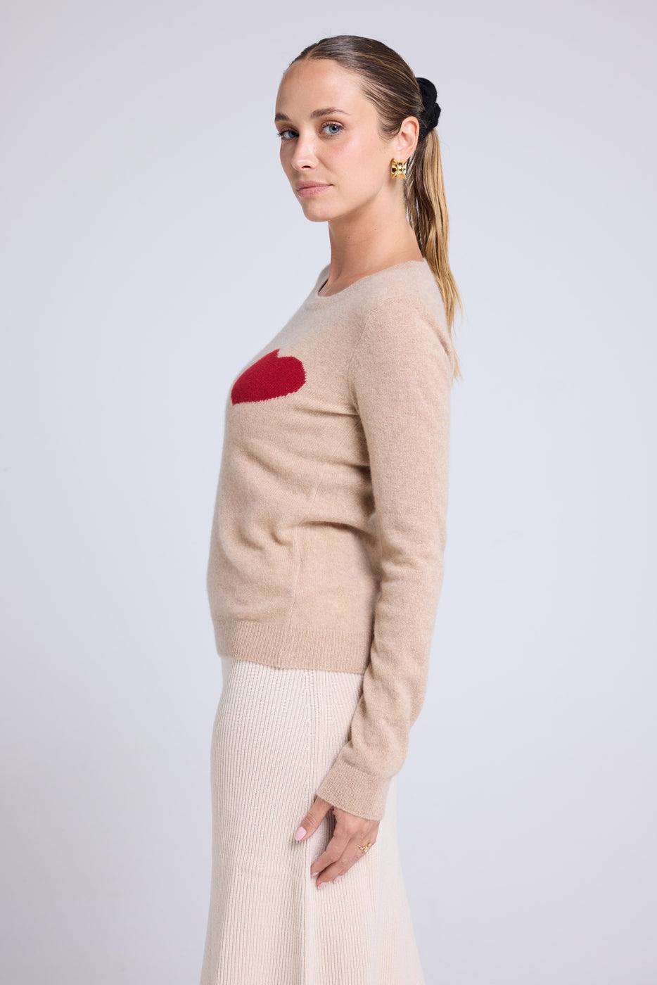 Maglione Girocollo Love Heritage Zaphira - Beige Crema Rosso
