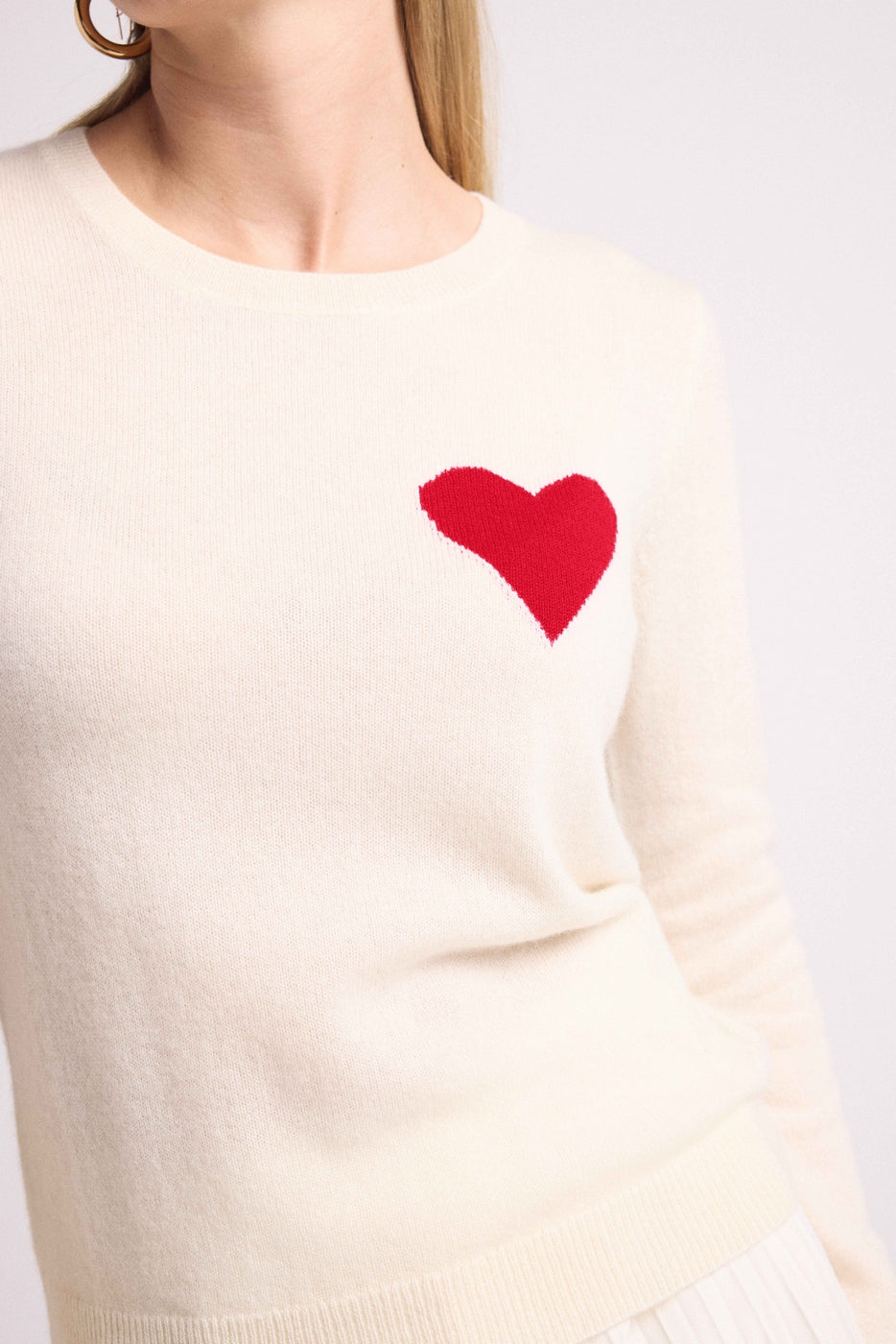 Maglione Girocollo Love Heritage Zaphira - Bianco Rosso