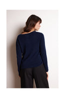 Pull Col Rond Love Heritage Zaphira - Bleu Marine Rouge