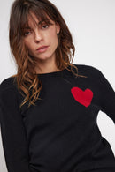 Pull Col Rond Love Heritage Zaphira - Noir Rouge