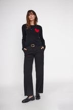Jersey Cuello Redondo Love Heritage Zaphira - Negro Rojo