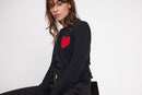 Pull Col Rond Love Heritage Zaphira - Noir Rouge