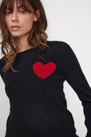 Zaphira Crewneck Sweater - Black - 100% Recycled Cashmere - Woman