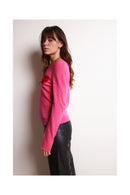 Pull Col Rond Zaphira - Rose Fluo - 100% Cachemire Recyclé - Femme