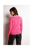 Pull Col Rond Zaphira - Rose Fluo - 100% Cachemire Recyclé - Femme