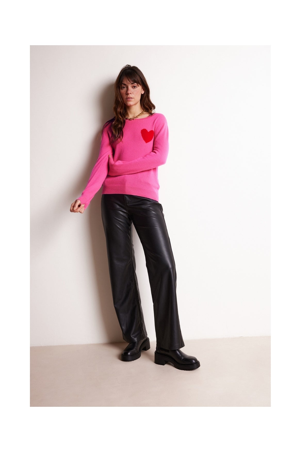 Maglione Girocollo Love Heritage Zaphira - Rosa Fluo Rosso