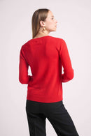 Pull Col Rond Love Heritage Zaphira - Rouge Noir
