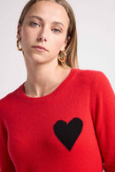 Pull Col Rond Love Heritage Zaphira - Rouge Noir