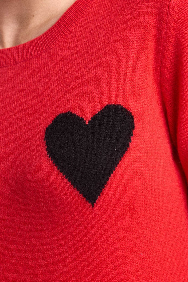 Pull Col Rond Love Heritage Zaphira - Rouge Noir