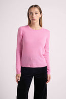 Zara Jersey Cuello Redondo - Rosa - 100% Cachemira Oeko-Tex - Mujer