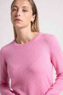 Zara Round Neck Sweater - Pink - 100% Cashmere Oeko-Tex - Woman