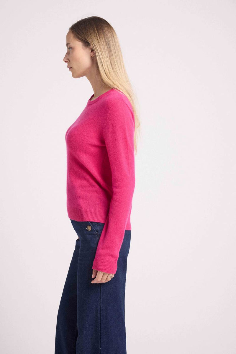 Pull Col Rond Zara - Fuchsia - 100% Cachemire Oeko-Tex - Femme