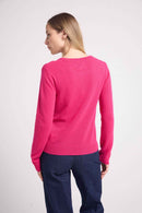 Pull Col Rond Zara - Fuchsia - 100% Cachemire Oeko-Tex - Femme