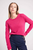 Pull Col Rond Zara - Fuchsia - 100% Cachemire Oeko-Tex - Femme