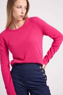 Pull Col Rond Zara - Fuchsia - 100% Cachemire Oeko-Tex - Femme