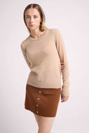 Pull Col Rond Zara - New Beige Creme - 100% Cachemire Oeko-Tex - Femme