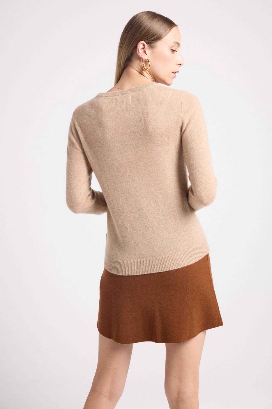 Pull Col Rond Zara - Beige Crème