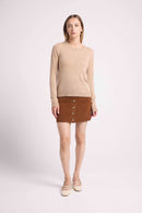 Pull Col Rond Zara - Beige Crème