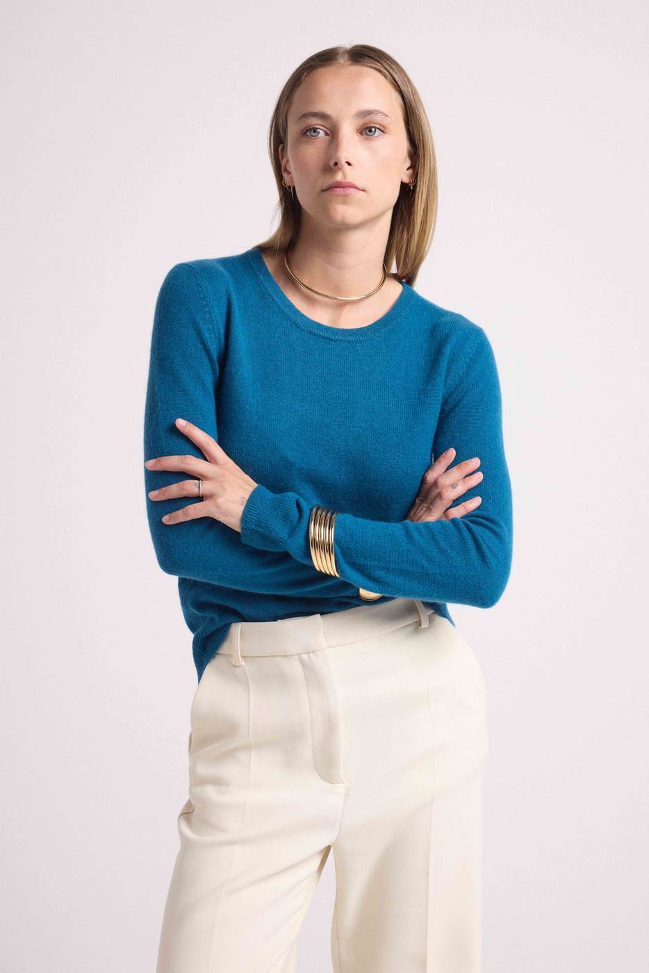 Maglione Girocollo Zara - Blu Peacock