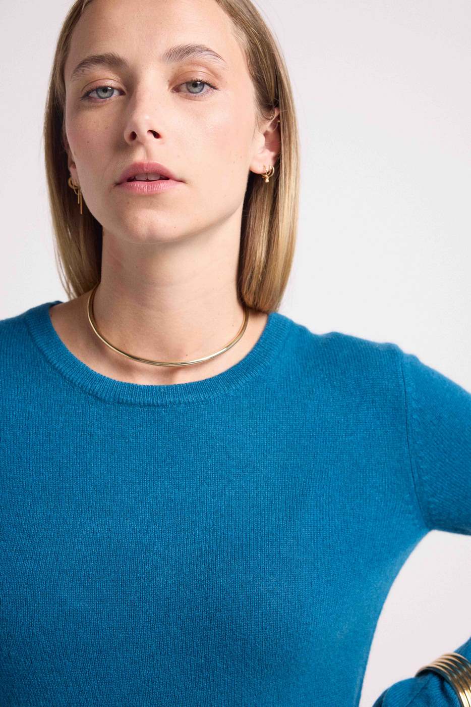 Maglione Girocollo Zara - Blu Peacock